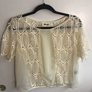 Cream lace top